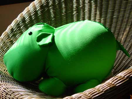 Green Hippo Cushion