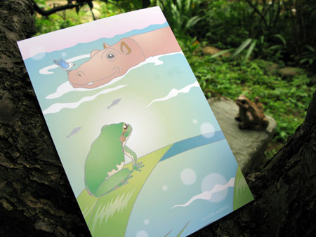 hippo Postcard Noriko Fukuda