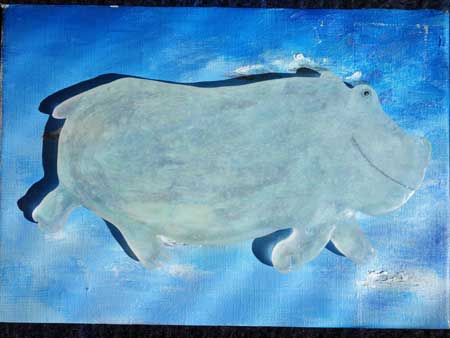 Hippo glass sketch by Asuka Ishikawa