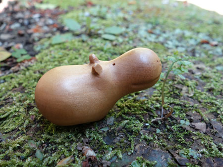 wooden small hippo