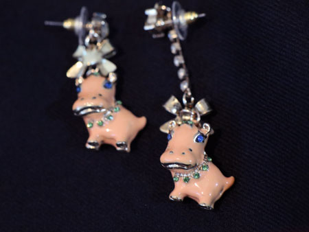 hippo earrings