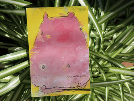 Hippo Postcard by Yutaka Koda