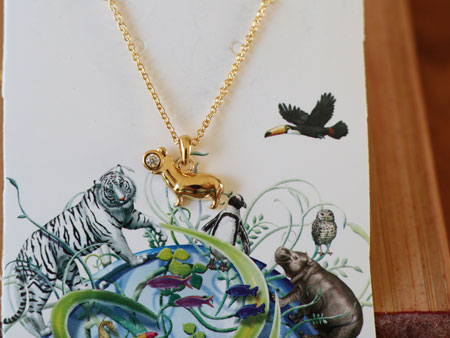 gold hippo necklace