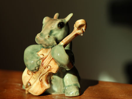 Pottery hippo cello or bass