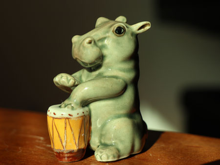Pottery hippo Percussion