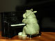 Pottery hippo pianist made in Thailand