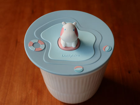 silicone mug lid Swimming hippo