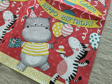 Paper napkin HIPPO BIRTHDAY