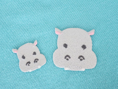 animal embroidery patches hippo