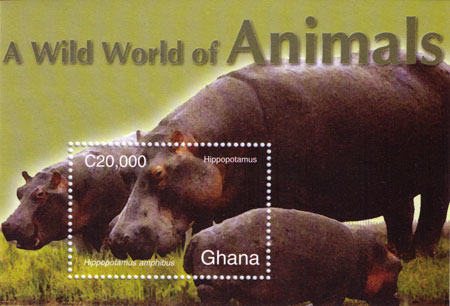 Stamp Seat Ghana hippo