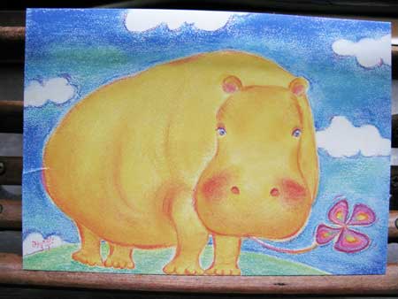絵はがき Yellow Hippo 今井みろり 
