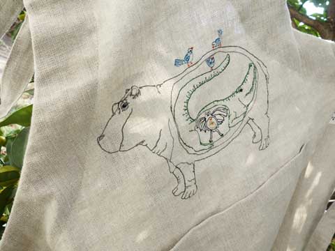 hungry hungry hippo apron by coral and tusk