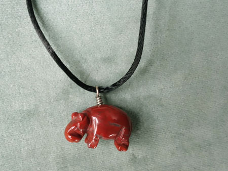 Jasper necklace hippo