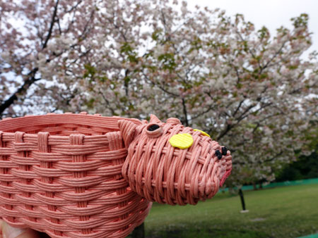 paper tape basket by Miyoko Ito