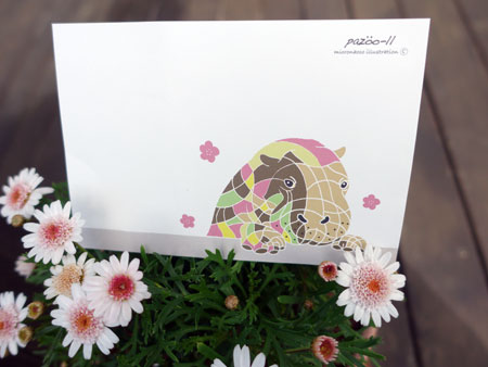  pazoo-ll ポストカード Ｈ020-コビトカバ 東山動物園コウメ