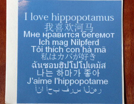 Sticker I love hippo