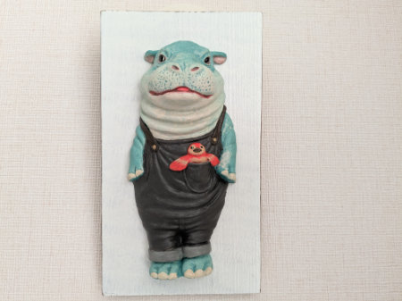 壁掛けオブジェ　カバと鳥