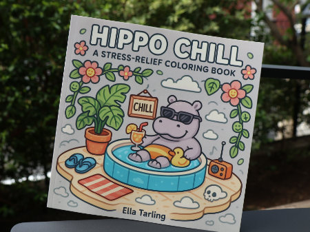 『HIPPO CHILL』A STRESS-RELIEF COLORING BOOK